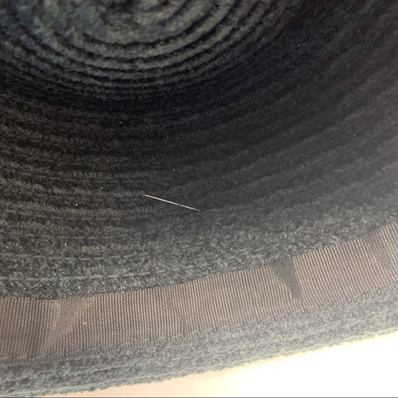 Vintage Arlin Kettle Brim Hat w Leaf Pin RN 7008 Black Dark Grey - Picture 8 of 11